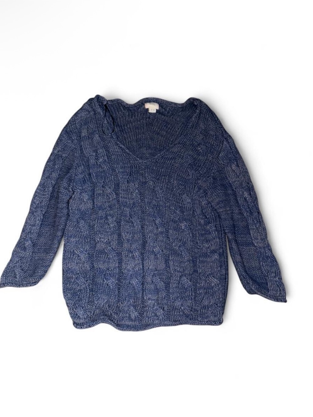 BDG Blue Cable-Knit V-Neck Sweater Size
M